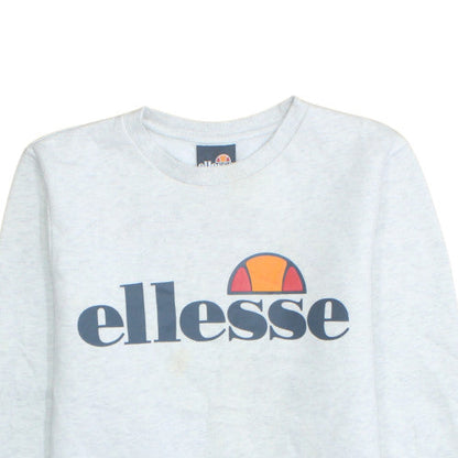 Ellesse Boys Grey Crew Neck Pullover Sweatshirt 13-14 Years Logo Print