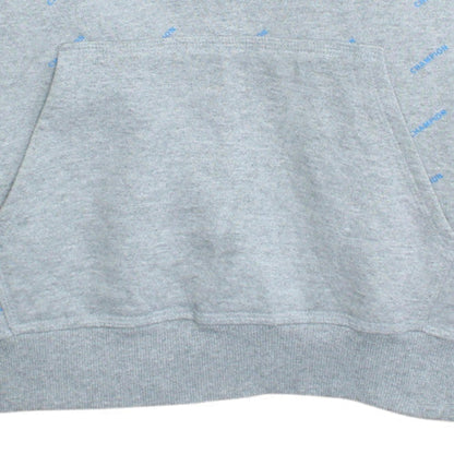 Champion Mens Grey Pullover Hoodie L Fleece Logo Sweatshirt