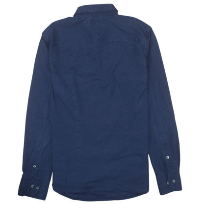 Tommy Jeans Men's Blue Slim Fit Long Sleeve Button-Up Shirt Size S