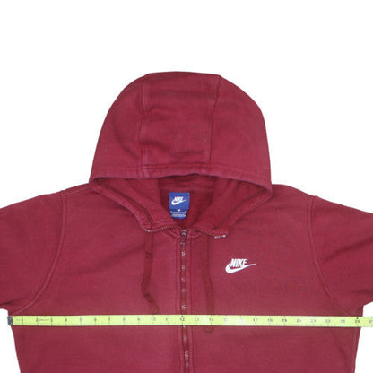 Nike Mens Red Full Zip Hoodie Size L Fleece Sweatshirt