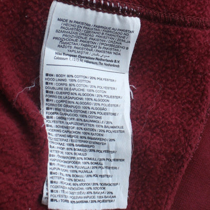 Nike Mens Red Full Zip Hoodie Size L Fleece Sweatshirt