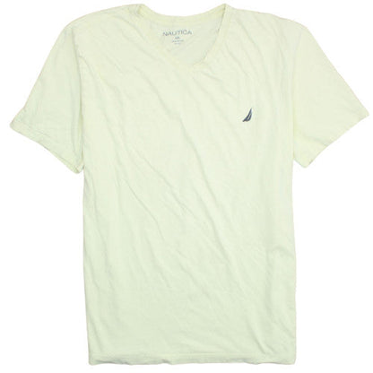 Nautica Men's Beige V-Neck Cotton T-Shirt 2XL Nautical Style