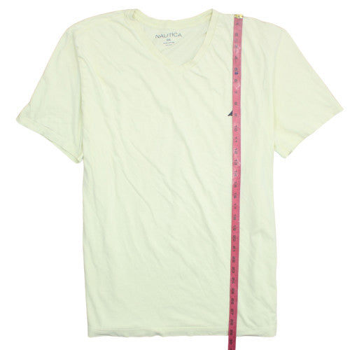 Nautica Men's Beige V-Neck Cotton T-Shirt 2XL Nautical Style