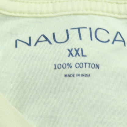 Nautica Men's Beige V-Neck Cotton T-Shirt 2XL Nautical Style