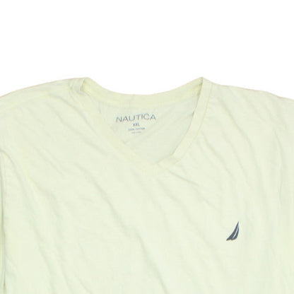 Nautica Men's Beige V-Neck Cotton T-Shirt 2XL Nautical Style