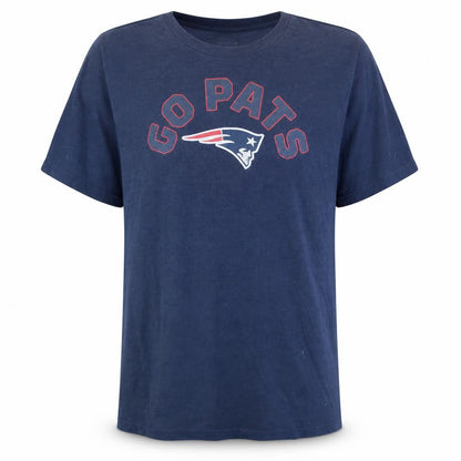 NFL Team Apparel Men's Blue 2XL Go Pats Sports Graphic T-Shirt