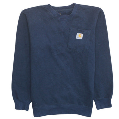 Carhartt Mens Blue Pullover Sweatshirt S Classic Fit Crew Neck
