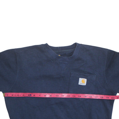 Carhartt Mens Blue Pullover Sweatshirt S Classic Fit Crew Neck