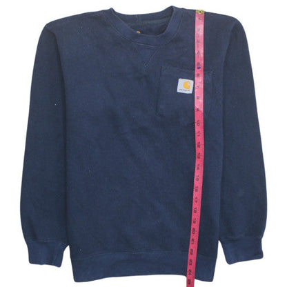 Carhartt Mens Blue Pullover Sweatshirt S Classic Fit Crew Neck