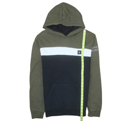 Rip Curl Boys Khaki Black Pullover Hoodie Size 16 Cotton Blend Surf Style