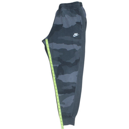 Nike Men's Grey Camo Fleece Joggers M - Comfortable Casual Tapered Pants