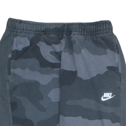 Nike Men's Grey Camo Fleece Joggers M - Comfortable Casual Tapered Pants
