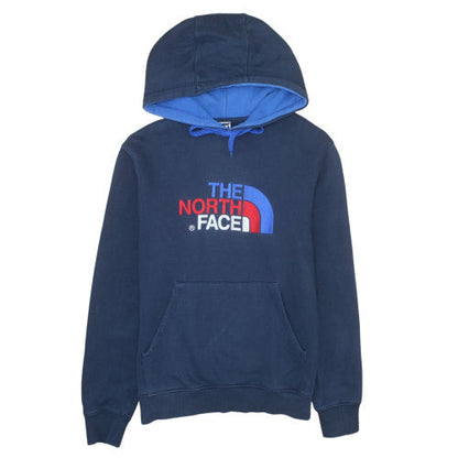 The North Face Men's Blue Pullover Hoodie Medium Cotton Logo
