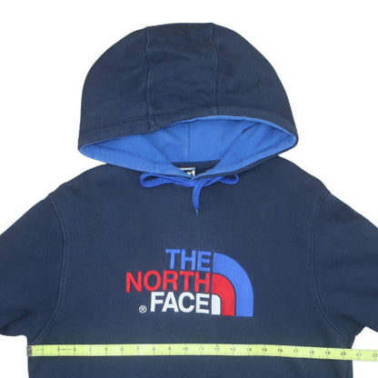 The North Face Men's Blue Pullover Hoodie Medium Cotton Logo