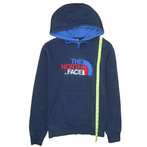 The North Face Men's Blue Pullover Hoodie Medium Cotton Logo