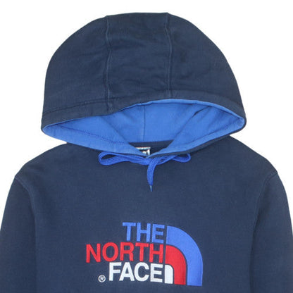 The North Face Men's Blue Pullover Hoodie Medium Cotton Logo