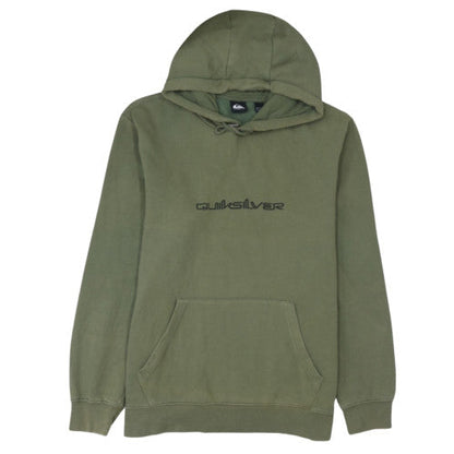 Quiksilver Men's Green Pullover Hoodie XL Fleece Logo Casual