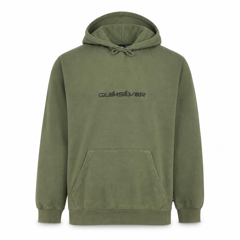 Quiksilver Men's Green Pullover Hoodie XL Fleece Logo Casual