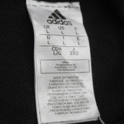Adidas Men’s Black Pullover Hoodie L Logo Fleece Sweatshirt