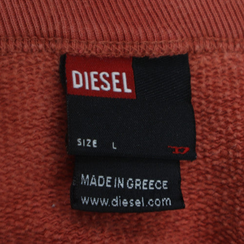 Diesel Men's Brown Graphic Print Crew Neck Sweatshirt Size L