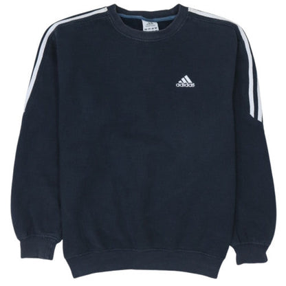 Adidas Men's Blue Logo Pullover Sweatshirt Size M Crew Neck Fleece