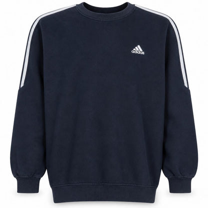 Adidas Men's Blue Logo Pullover Sweatshirt Size M Crew Neck Fleece