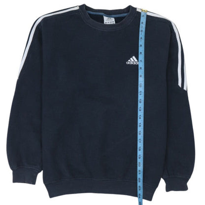 Adidas Men's Blue Logo Pullover Sweatshirt Size M Crew Neck Fleece