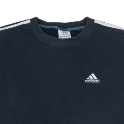 Adidas Men's Blue Logo Pullover Sweatshirt Size M Crew Neck Fleece