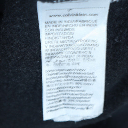 Calvin Klein Mens Black Pullover Hoodie L Fleece Logo Sweatshirt