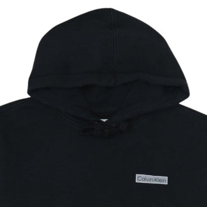Calvin Klein Mens Black Pullover Hoodie L Fleece Logo Sweatshirt