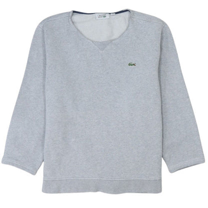 Lacoste Sport Womens Grey Pullover Sweatshirt Size M Cotton Blend Logo Classic Fit