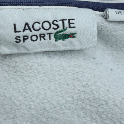 Lacoste Sport Womens Grey Pullover Sweatshirt Size M Cotton Blend Logo Classic Fit