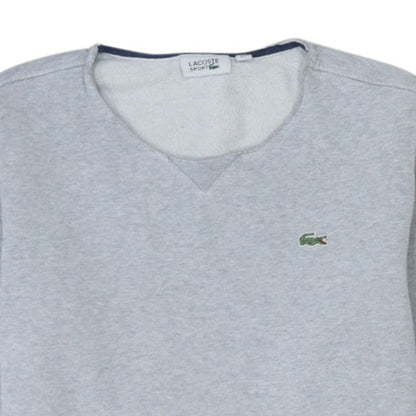 Lacoste Sport Womens Grey Pullover Sweatshirt Size M Cotton Blend Logo Classic Fit