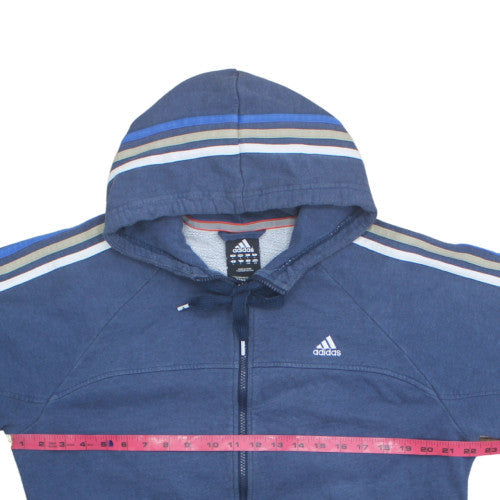Adidas Men's Blue Full Zip Hoodie L Sports Fleece Jacket