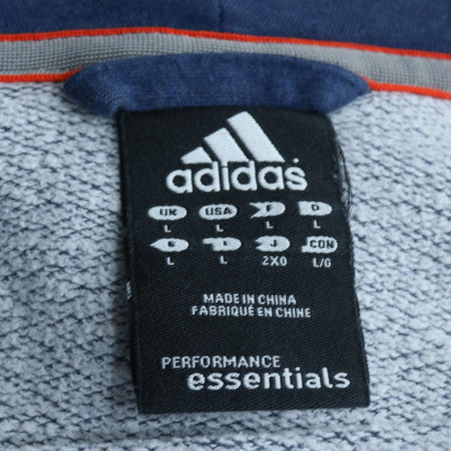 Adidas Men's Blue Full Zip Hoodie L Sports Fleece Jacket