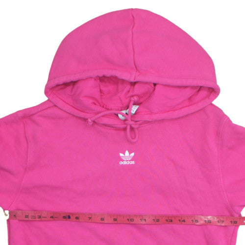Adidas Womens Pink Pullover Hoodie Size 8 Lined Casual Sweatshirt