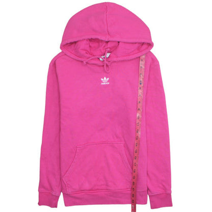 Adidas Womens Pink Pullover Hoodie Size 8 Lined Casual Sweatshirt