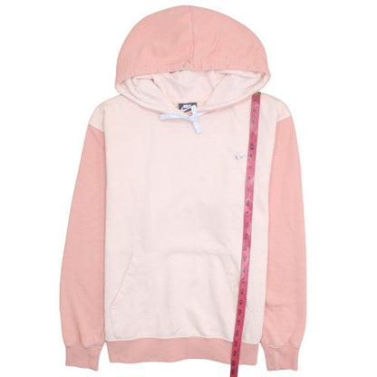 Nike Women Pink & Beige Pullover Hoodie Size L Cotton Sweatshirt