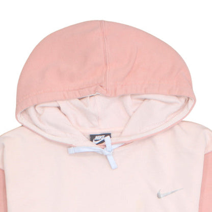 Nike Women Pink & Beige Pullover Hoodie Size L Cotton Sweatshirt
