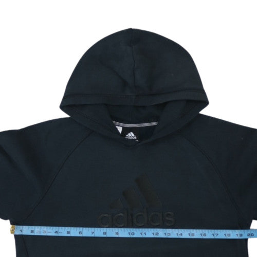 Adidas Boys Black 15-16 Years Pullover Hoodie Essentials Cotton Blend