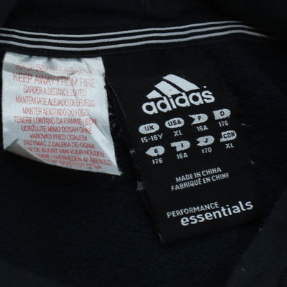 Adidas Boys Black 15-16 Years Pullover Hoodie Essentials Cotton Blend