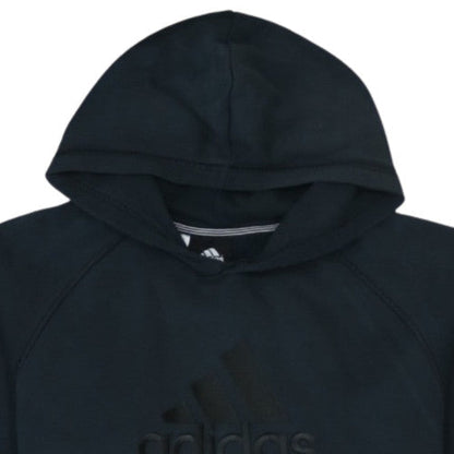 Adidas Boys Black 15-16 Years Pullover Hoodie Essentials Cotton Blend