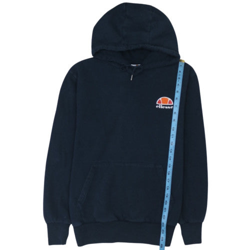Ellesse Mens Blue Pullover Hoodie Size L Logo Fleece Sweatshirt