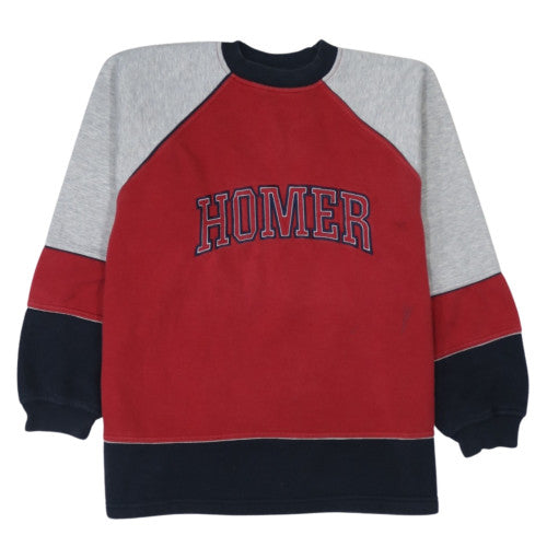 Süper Penye Mens Red Grey Colourblock Logo Sweatshirt M