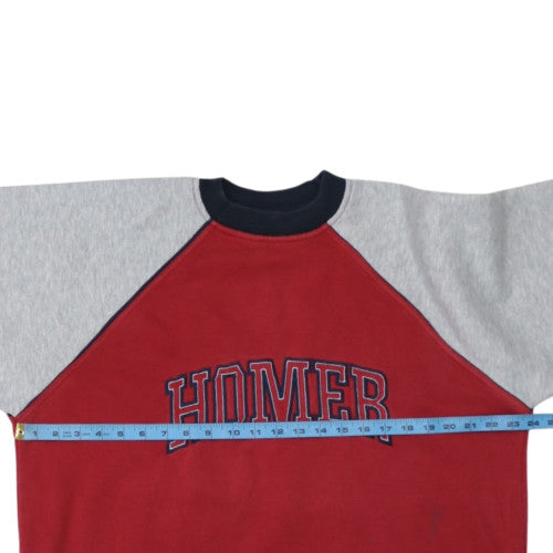 Süper Penye Mens Red Grey Colourblock Logo Sweatshirt M