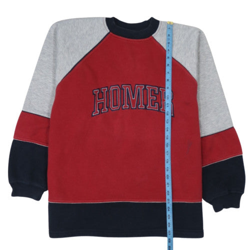 Süper Penye Mens Red Grey Colourblock Logo Sweatshirt M