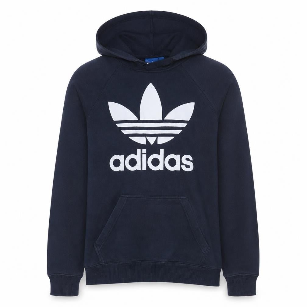 Adidas Mens Blue XS Pullover Hoodie with Trefoil Logo