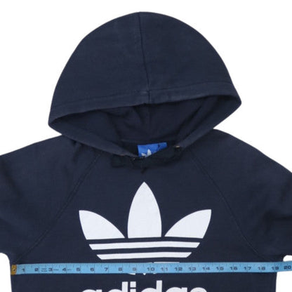 Adidas Mens Blue XS Pullover Hoodie with Trefoil Logo