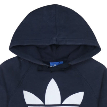 Adidas Mens Blue XS Pullover Hoodie with Trefoil Logo