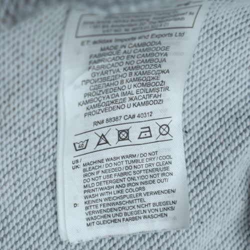 adidas Mens Grey Small Logo Crew Neck Pullover Sweatshirt